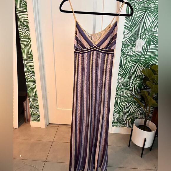 NEW Maje Purple Metallic Knit Maxi Dress Sz 2 Tall - Picture 2 of 10
